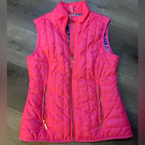Lilly Pulitzer Skylar Flamingo Pink Vest - Picture 1 of 5